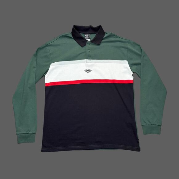 Quiksilver Men’s Mercury Rugby Polo Forest Color Large Surf Skate AQYKT03125 - Picture 2 of 9